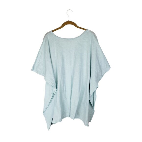Fresh Produce Top Kaftan Style Pastel Blue Cotton Poncho Womens Size XS/S - Picture 2 of 6